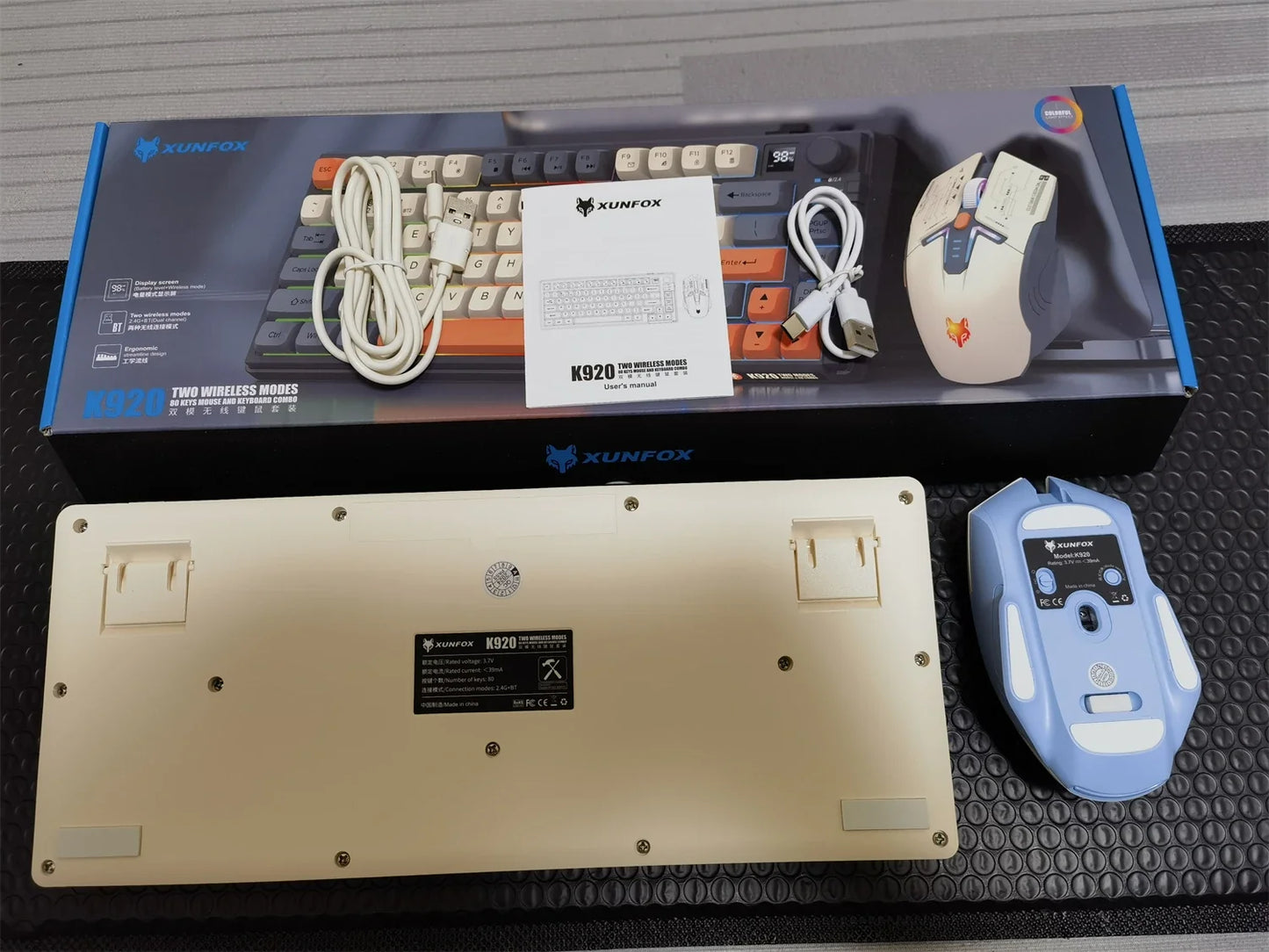 Wireless Keyboard 80 Key 80% Layout Spanish Russian Arabic Korean Keyboard Mouse Set Bluetooth 2.4G 2000mAh Type C K92 Backlight