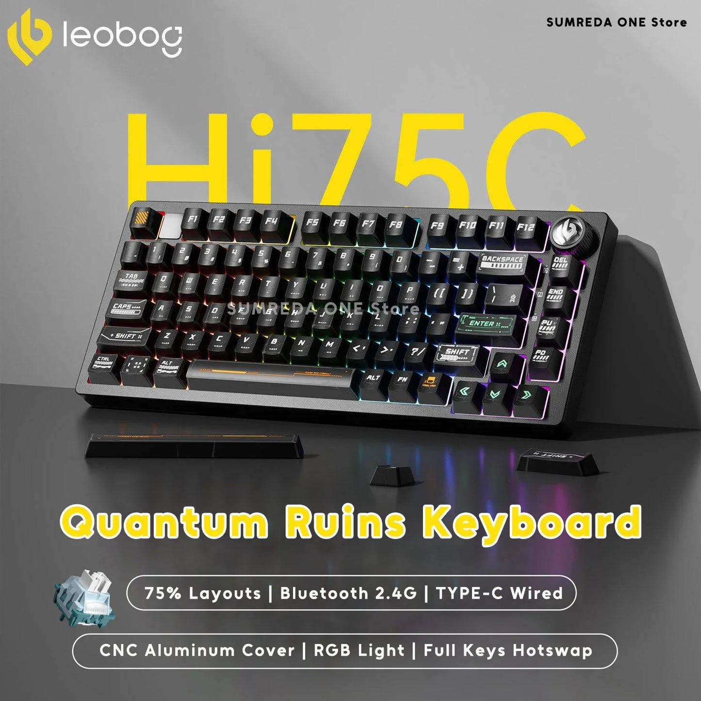 Leobog Hi75C Hi75 Hi75C Pro Aluminum Wireless Custom Mechanical Keyboard Kit Gaming Bluetooth 2.4G Wired Hotswap Gamer Keyboard