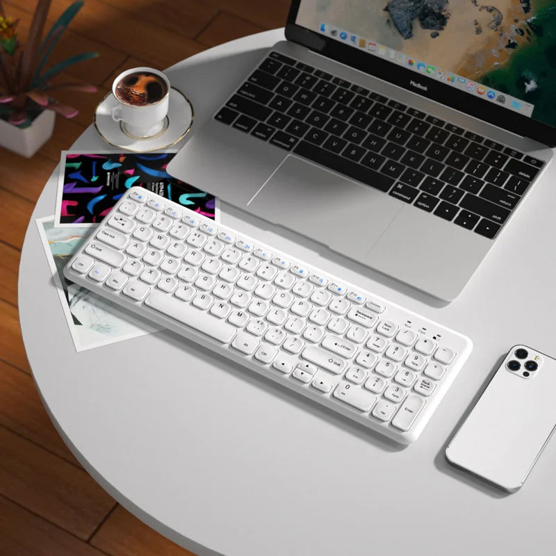 Fashion Keyboard and Mouse Set Wireless PC Gamer Keyboards and Mouse Kit Ultra Thin Office Ergonomic Gaming Keypad Mice Purple