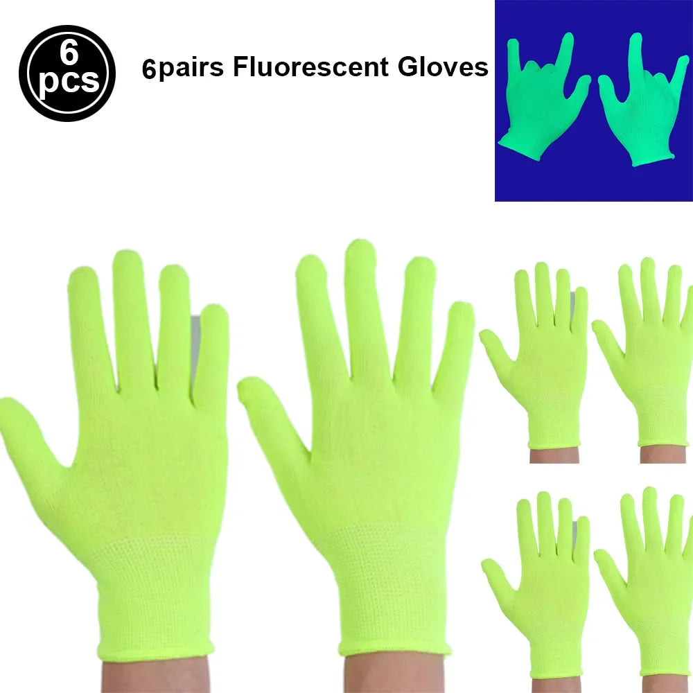 6 12 24 30 Pcs Neon Party Supplies Neon Formal Hats Glow In The UV Light Party Fluorescent Hat UV Light Party Decorations Adults