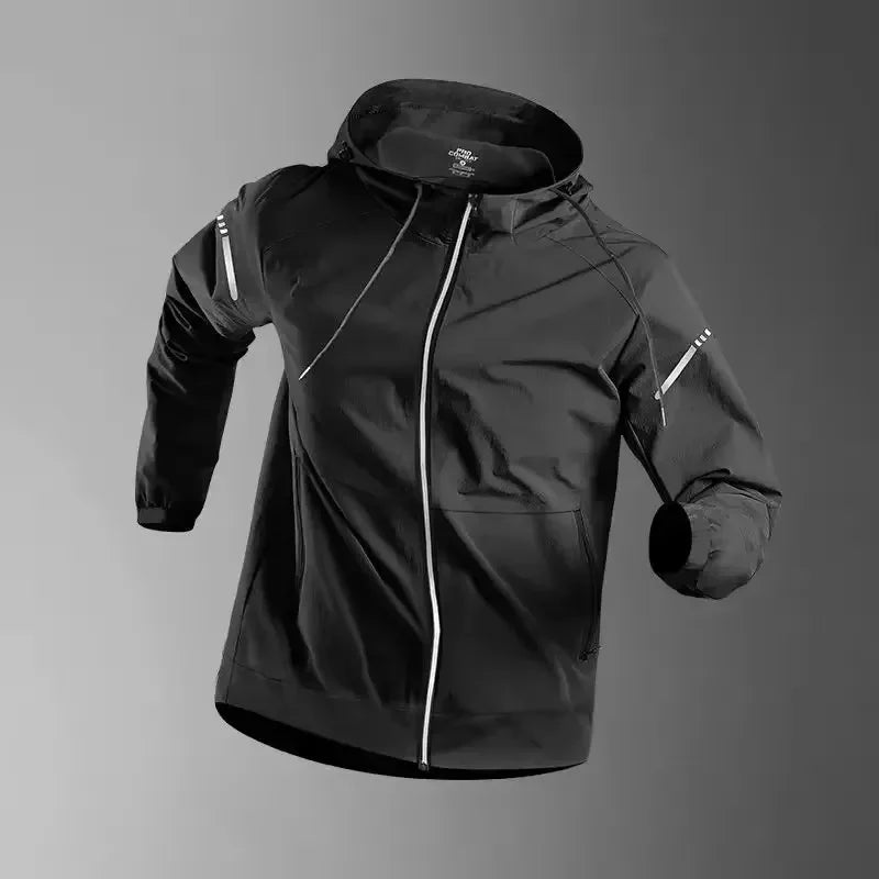 Men Running Jackets Gym Zipper Hooded Sport Jacke Jogging Training Fitness Sweatshirt Casual Running Sportswear