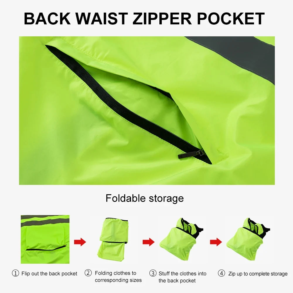 HISERWA Cycling Windbreaker Windproof Waterproof Reflective Bicycle Jacket Ultralight MTB Road Bike Jersey Portable Cycling Coat