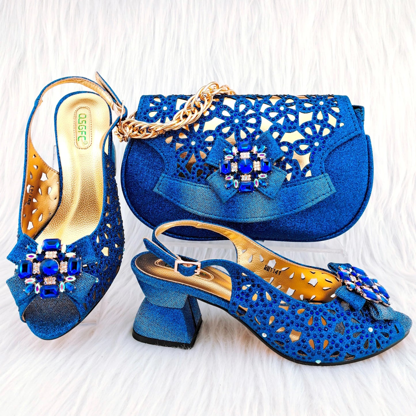 Juego de zapatos y bolso de boda africanos de nueva llegada HGY1-46