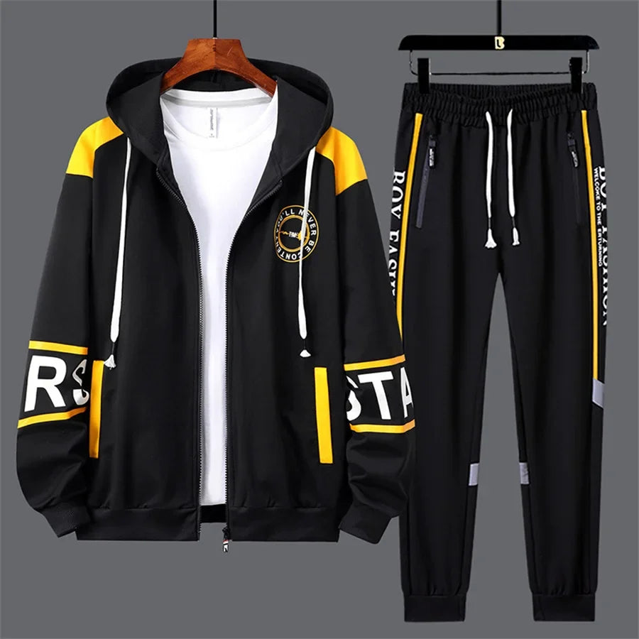 Men’s Printed Cardigan & Pants Tracksuit Set