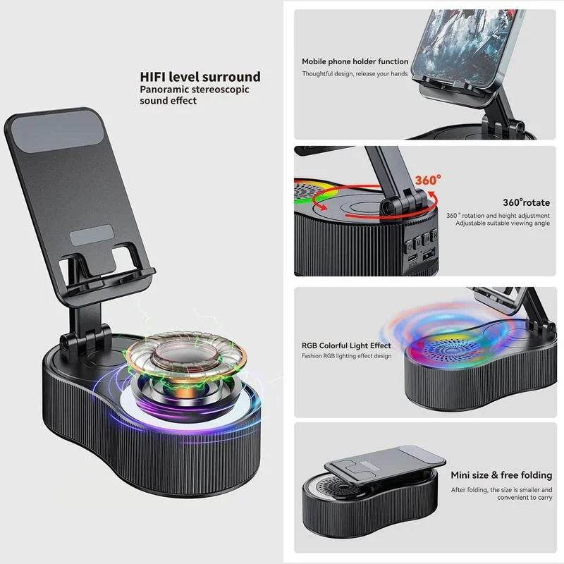 Nuevo soporte para teléfono celular con luz LED y altavoz Bluetooth