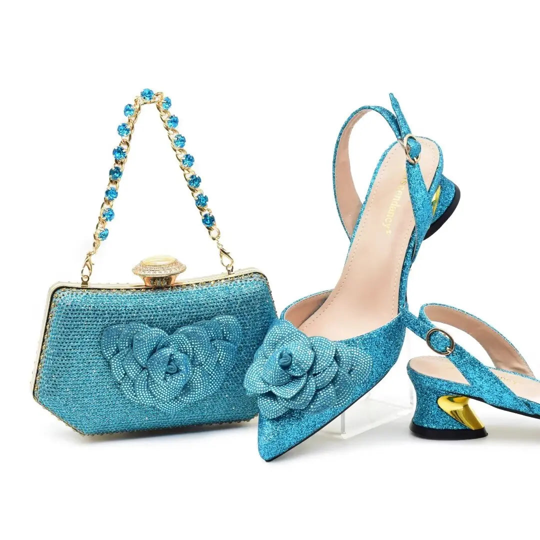 Conjuntos italianos de zapatos y bolsos para fiesta de noche HAB1-16