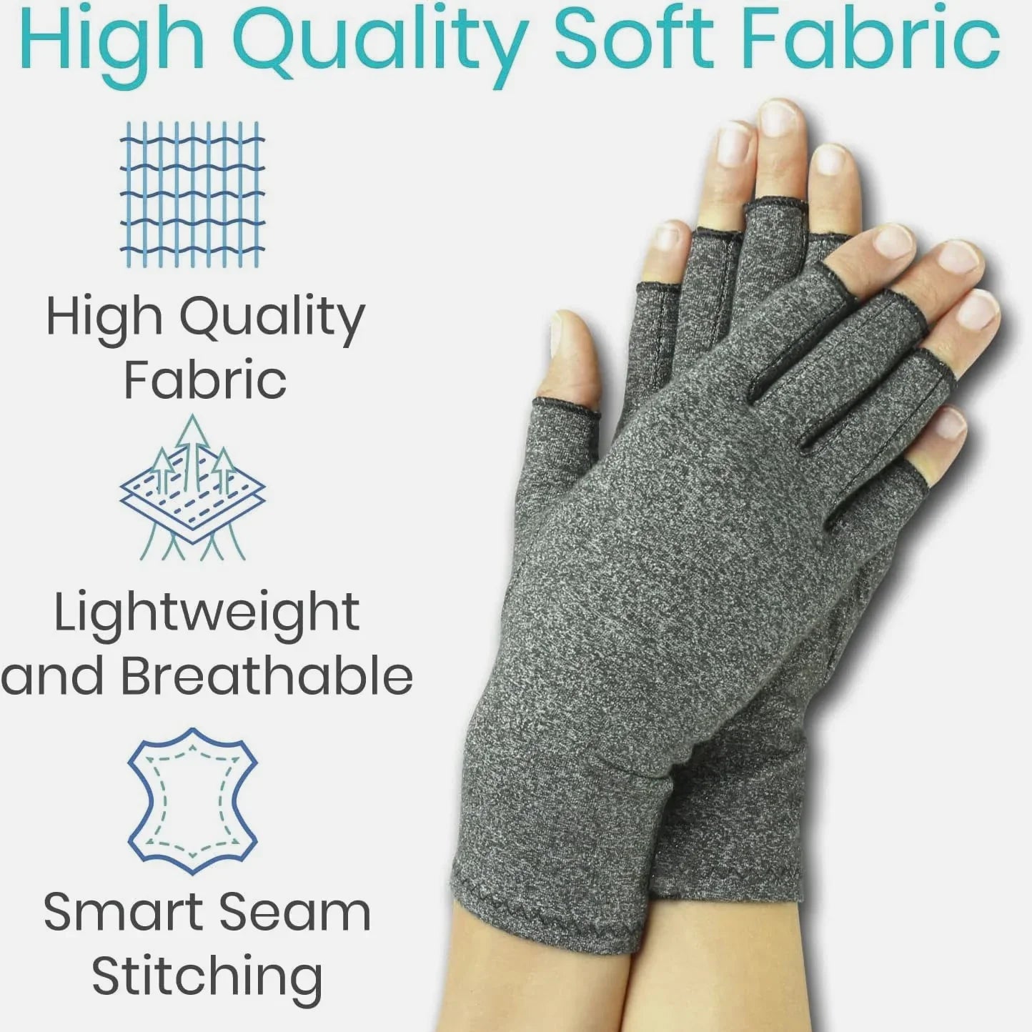 YANBIGUO Arthritis Gloves for Organist/Cellist/Violinist,Half-finger Compression Glove Relief Hand Pain,Arthritic Joint Symptom