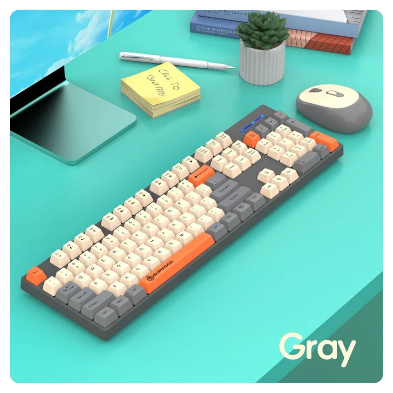 Shipadoo Gaming Wireless Keyboard and Mouse Combo Set,Computer Wireless Laptop Desktop Office Accessories Free Wireless Mouse
