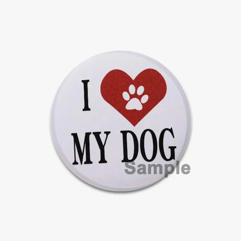 32/44/58mm Creative Round Animal Letter Pins Cartoon Character Funny