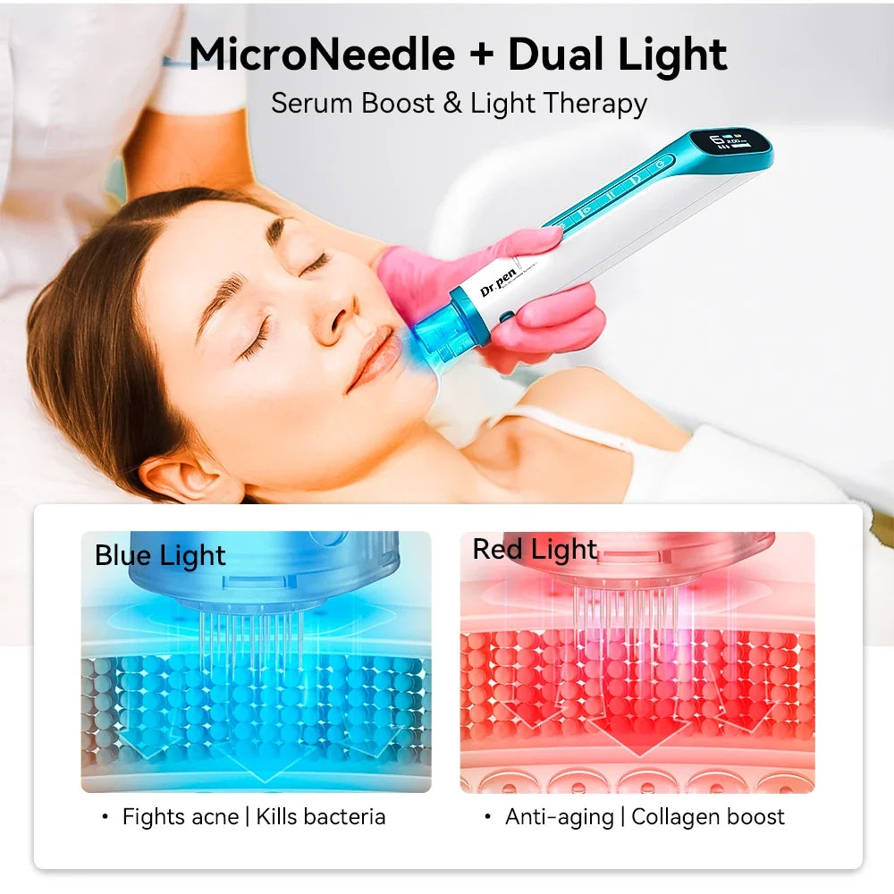 Dr. Pen H6 Derma Pen Serum Infusion Microneedling Pen with 2pcs Cartridge Needle Length 0.25 MM