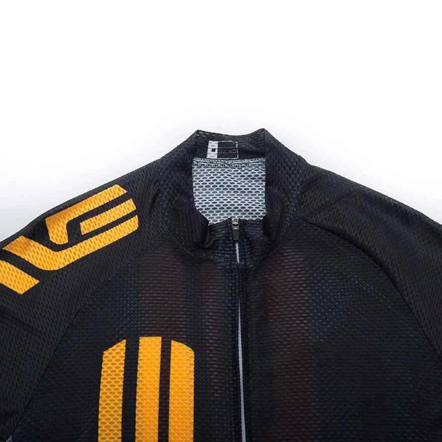 Black Cycling Jersey and Bib Shorts Set
