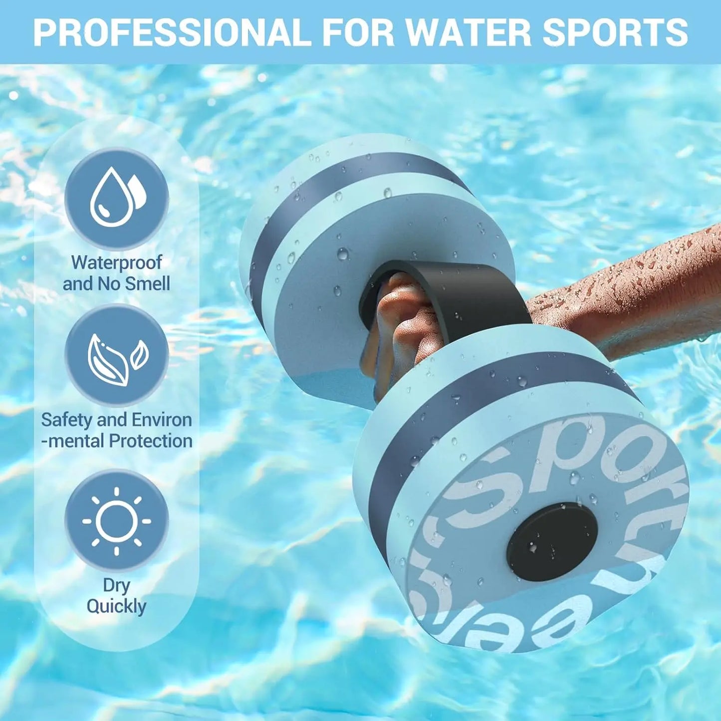 Set de 6 piezas de Aqua Fitness – Cinturón de natación, tobilleras y equipo de ejercicio acuático para terapia en piscina