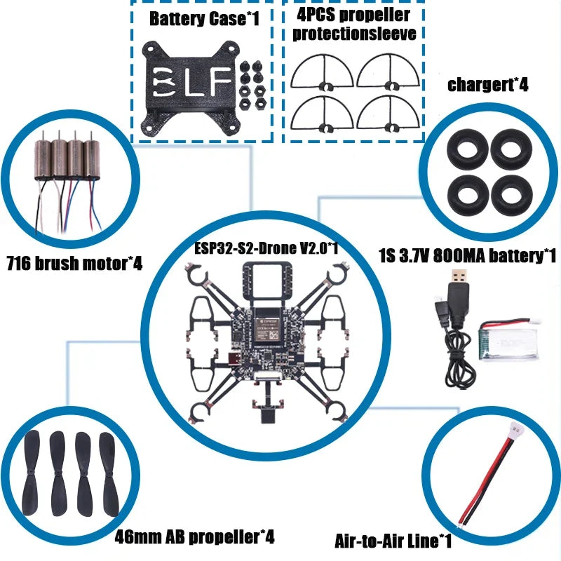 Rctosky ESP32-Drone V2.0 Flight Control Open Source Quadcopter ESP-Drone Drone Model Wifi Remote Control Crazyflie Ardupilot