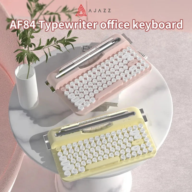 AF84 Bluetooth Wireless 2.4G Dual-mode Retro Keyboard with Multi-device Support and Built-in Slot Fixed