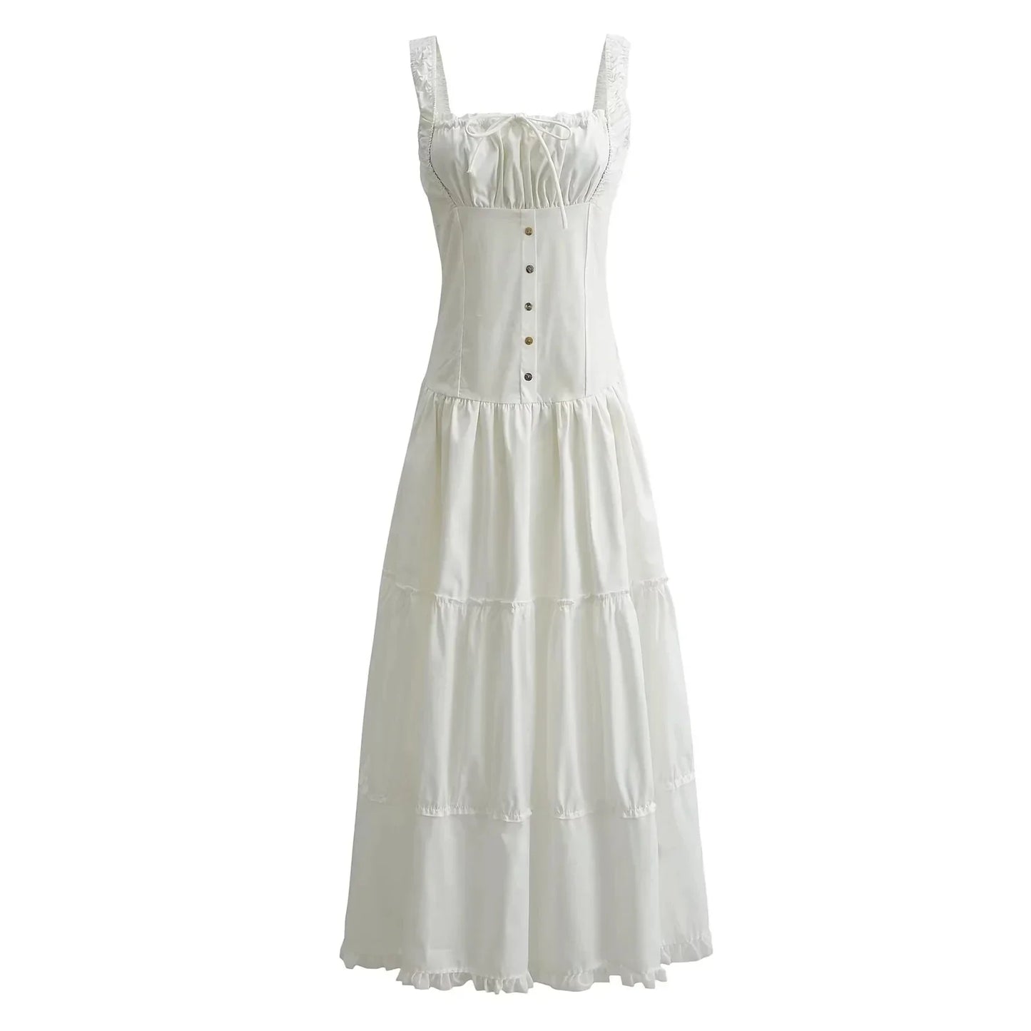 Bowknot White Summer Women's Dress Elegant Tank Beach Long Sundress Vestidos Sleeveless Holiday Chic Black Slim Maxi Dress 2025
