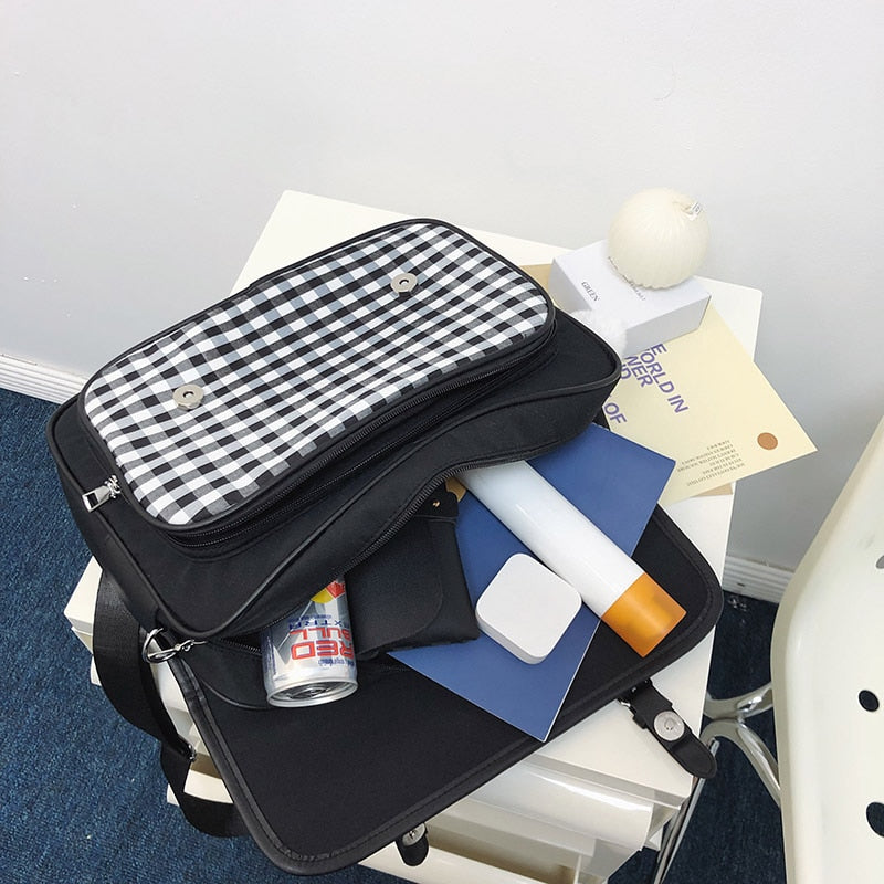Mochila escolar de cuadros vichy