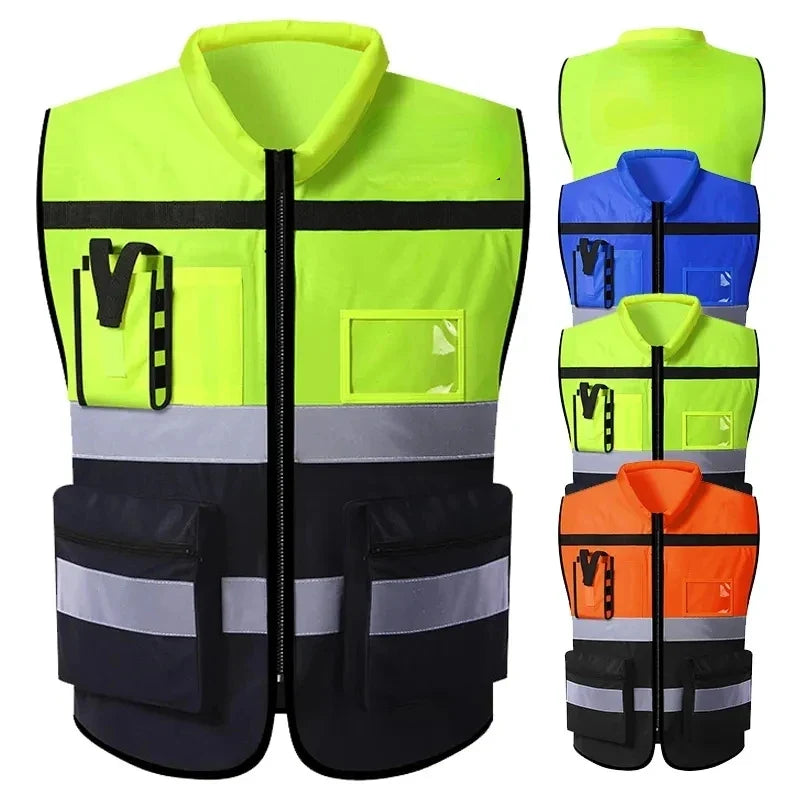 Safety First Men's Reflective Work Vest with Practical Features