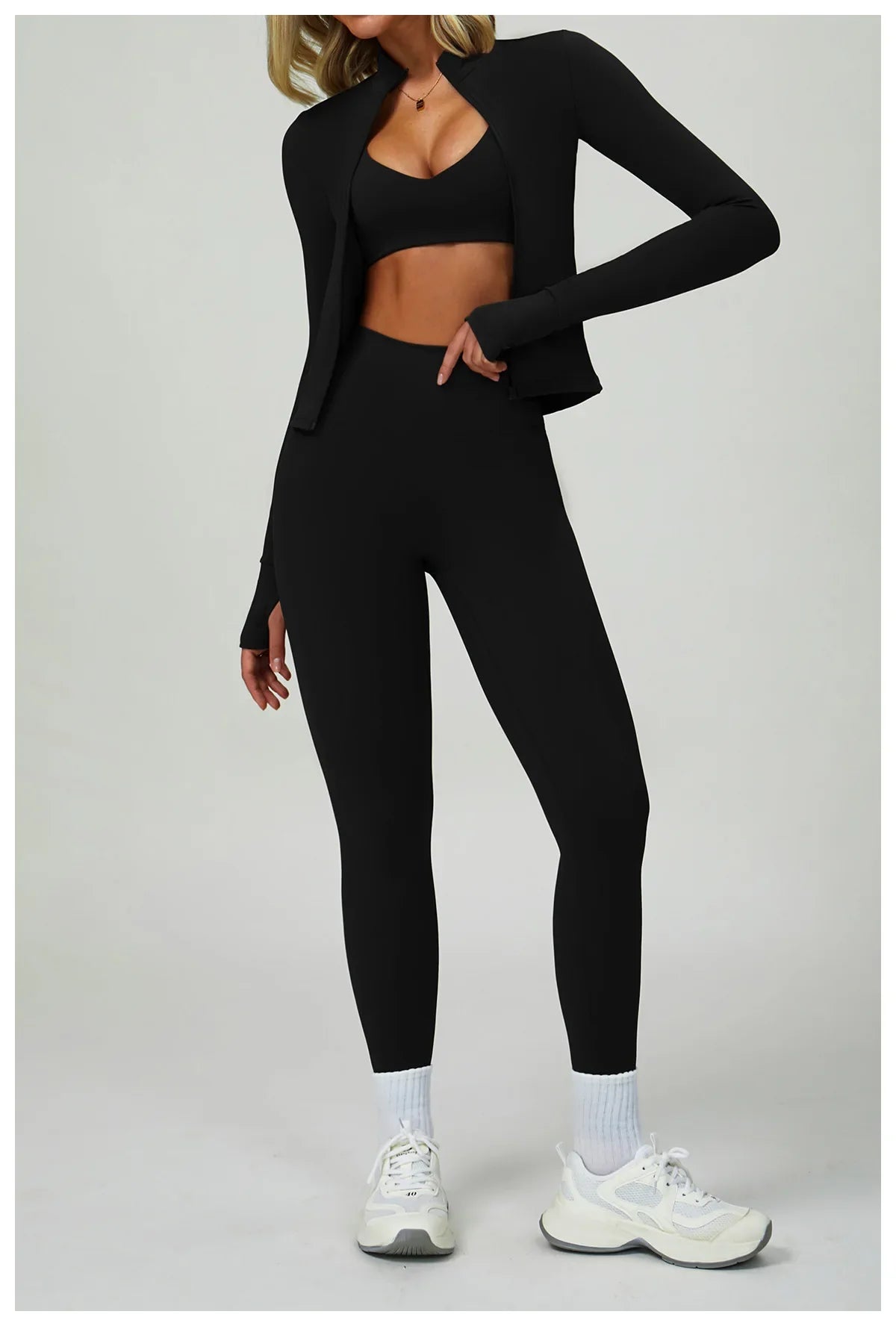 2/3-Piece Activewear Set – Sports Bra & High Waist Leggings