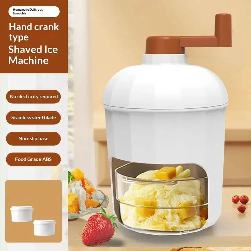 Shaved Ice Machine Small Manual Ice Crusher Home Hand-cranked Machine Making Smoothie Machine Practical Portable Ice Cream Tools