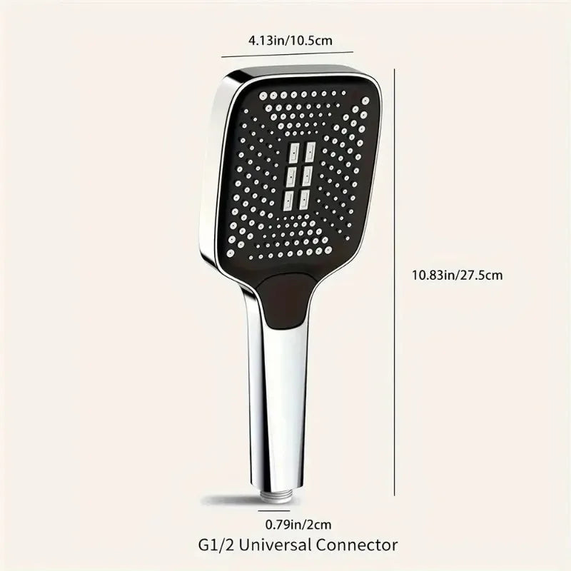 Adjustable 3-Mode High Pressure Shower Head Large Flow Water Saving Rainfall Shower Mixer Bathroom Accessory