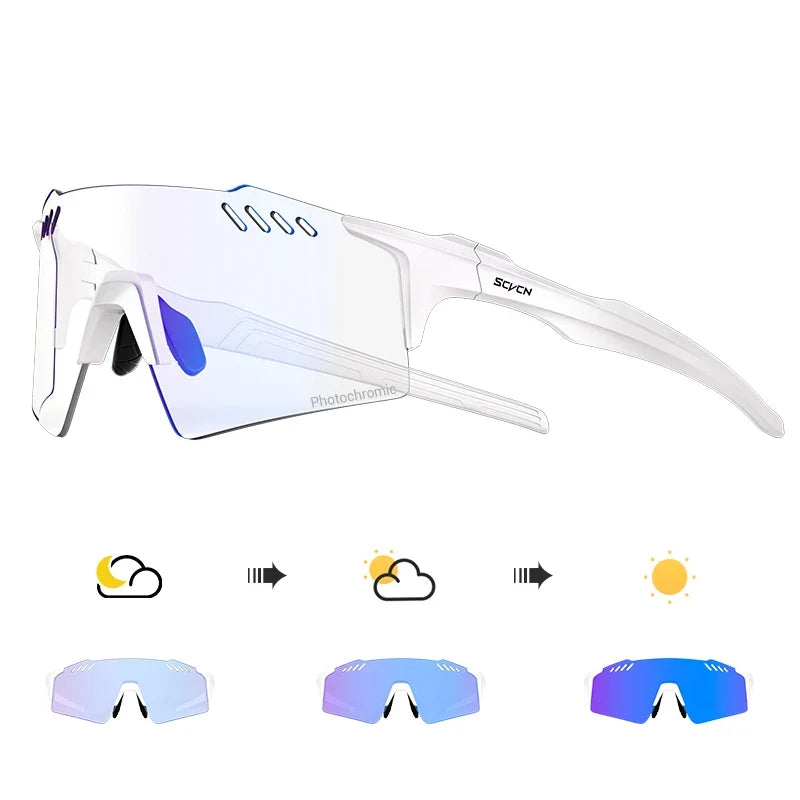 SCVCN Photochromic Cycling Glasses Outdoor Running Eyewaer Fashion Sports Bicycle Sunglasses MTB Road Bike Glasses