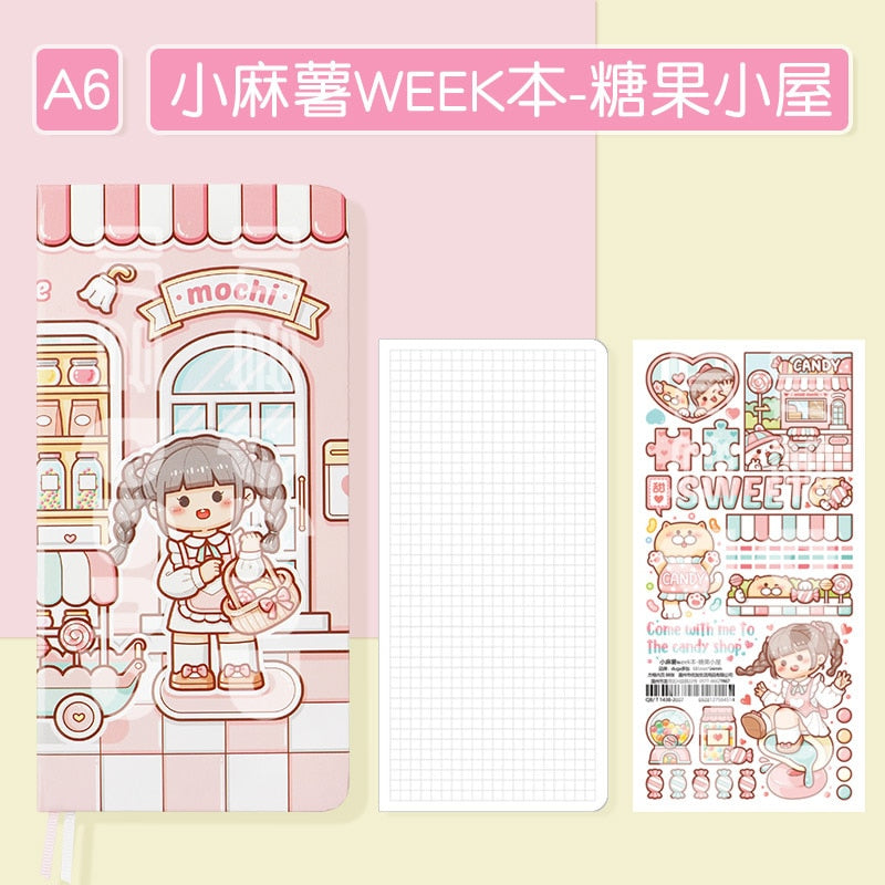 Cuaderno de papel cuadriculado bonito