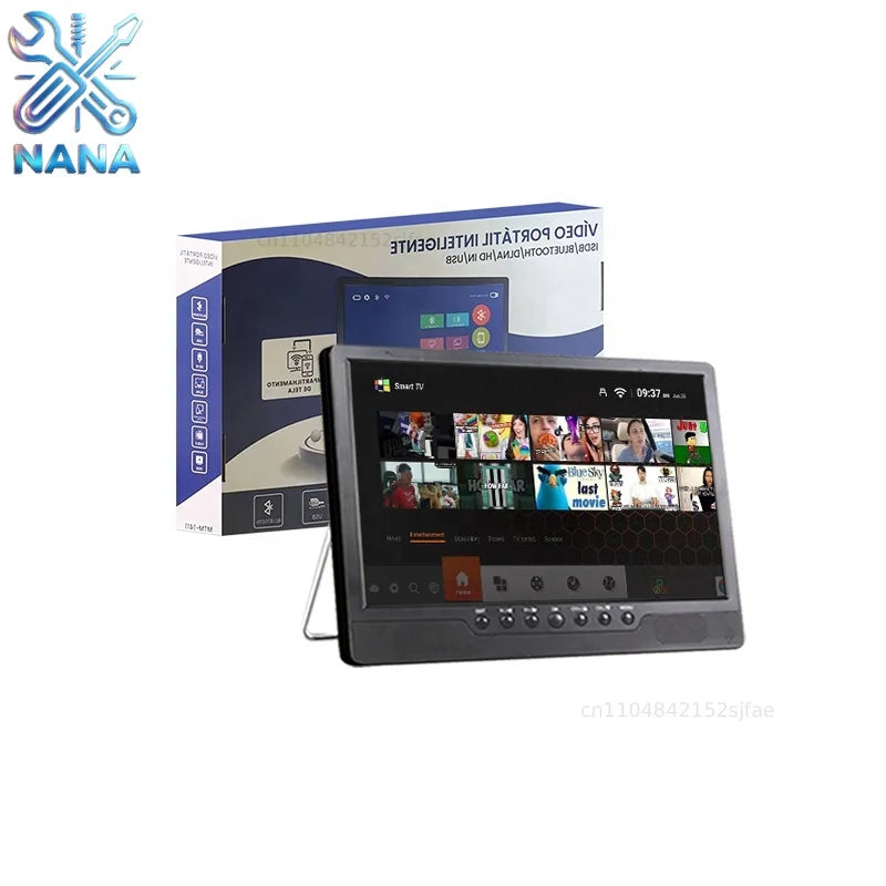 EE1 LED LCD Rechargeable Television Support ATSC ISDB DVB-T2 Blue-tooth USB Portable Kitchen Smart TV With Wifi