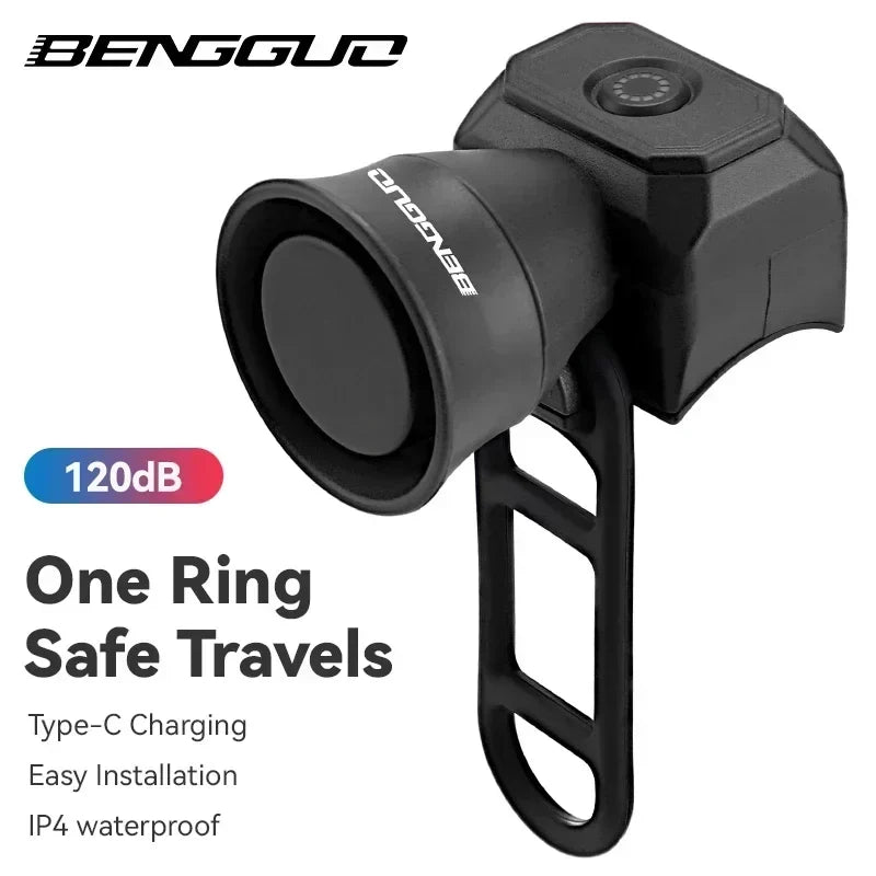 New Bicycle Horn Mountain Bike USB Charging Waterproof Electronic Bike Bell Riding Equipment Children's Scooter Accessories