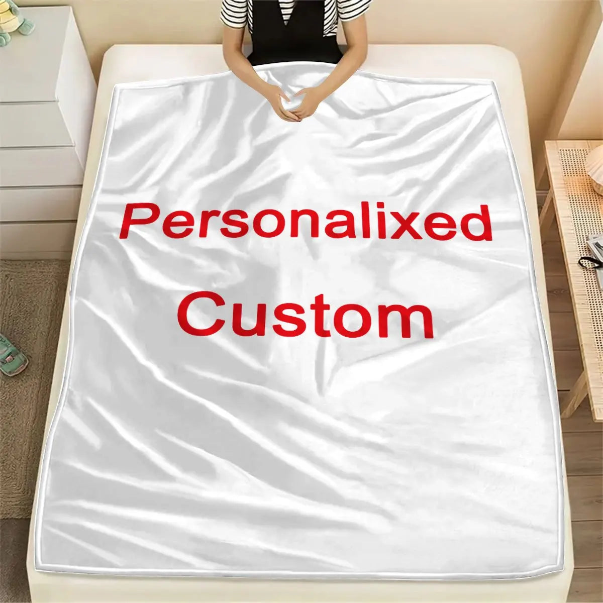 1 Piece of Custom Personalized Blanket with Image Upload DIY Flannel