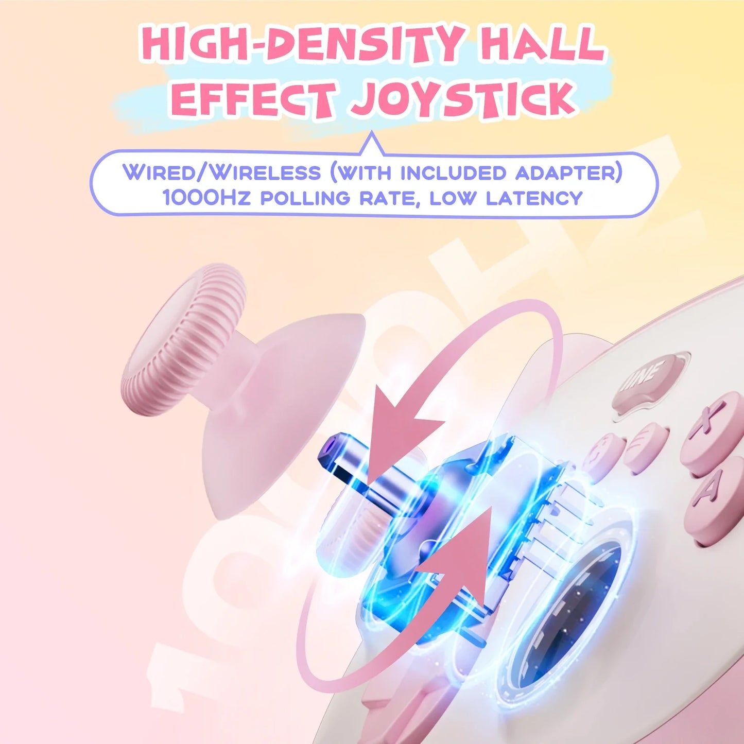 IINE PC/iOS/Android/Phone/Switch Meow Cat Controller with Charging Dock, Hall Effect Joystick & Trigger  Two-Player Game