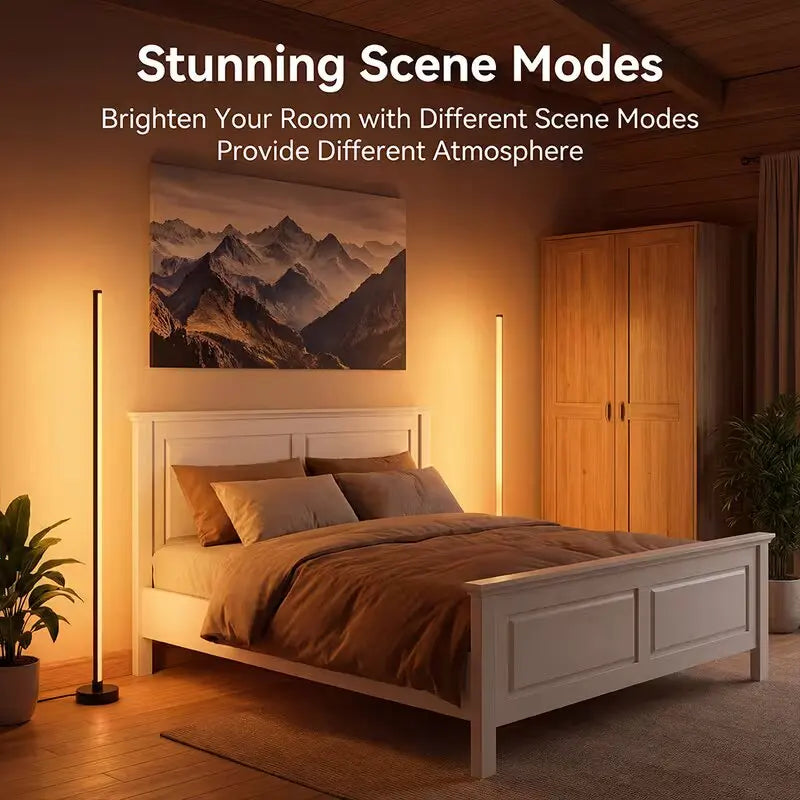 Modern Minimalist RGB Corner Floor Lamp Smart APP Dimmable Ambient Light for Trendy Bedroom And Living Room Decor