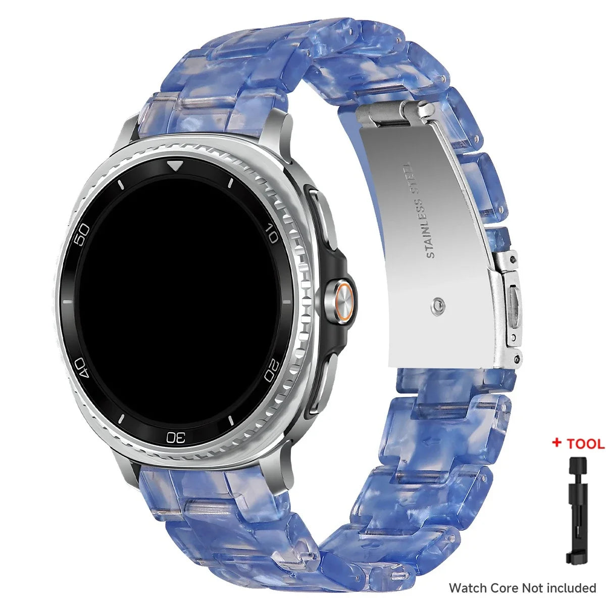 Samsung Galaxy Resin Link Watch Band - Tortoise Women Watch8/Watch8 Classic/Watch9 Ultra/Ultra2