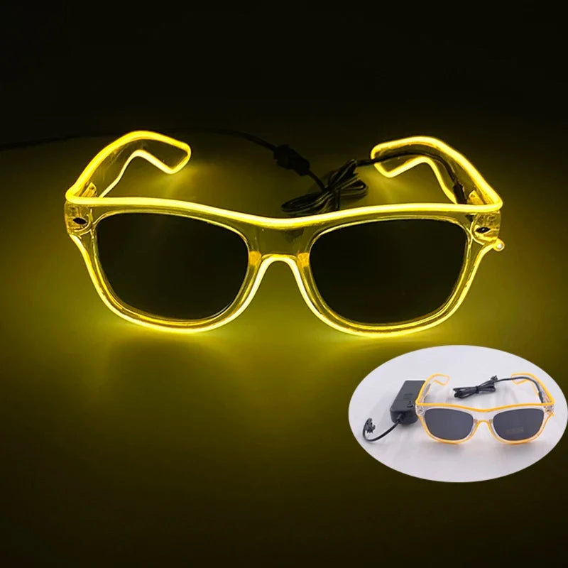 New Cool Cyberpunk Style Glasses Glowing Party Decor Luminous LED Sunglasses Lighting Up Bar Rave Music Dancing Party