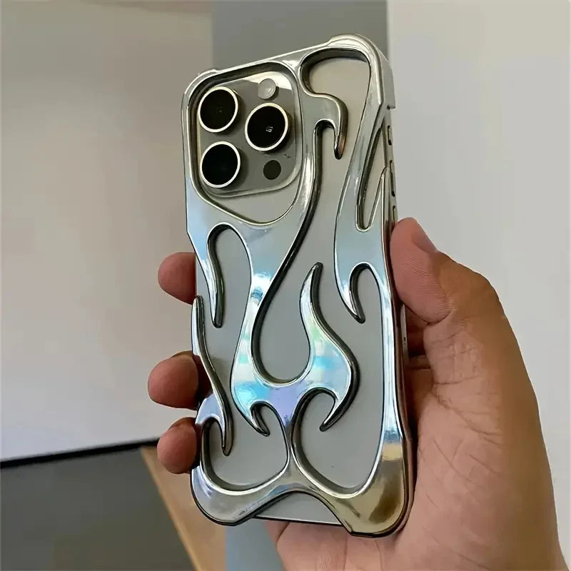 Fashionable Hollowed-Out Flame Phone Case Suitable For iPhone