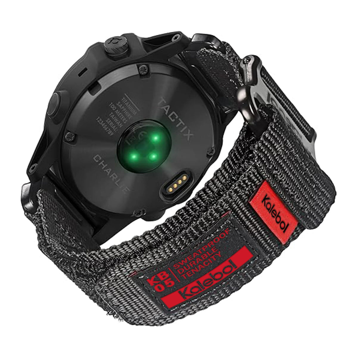 Garmin QuickFit 22/26mm Nylon Loop Band with Text Patch