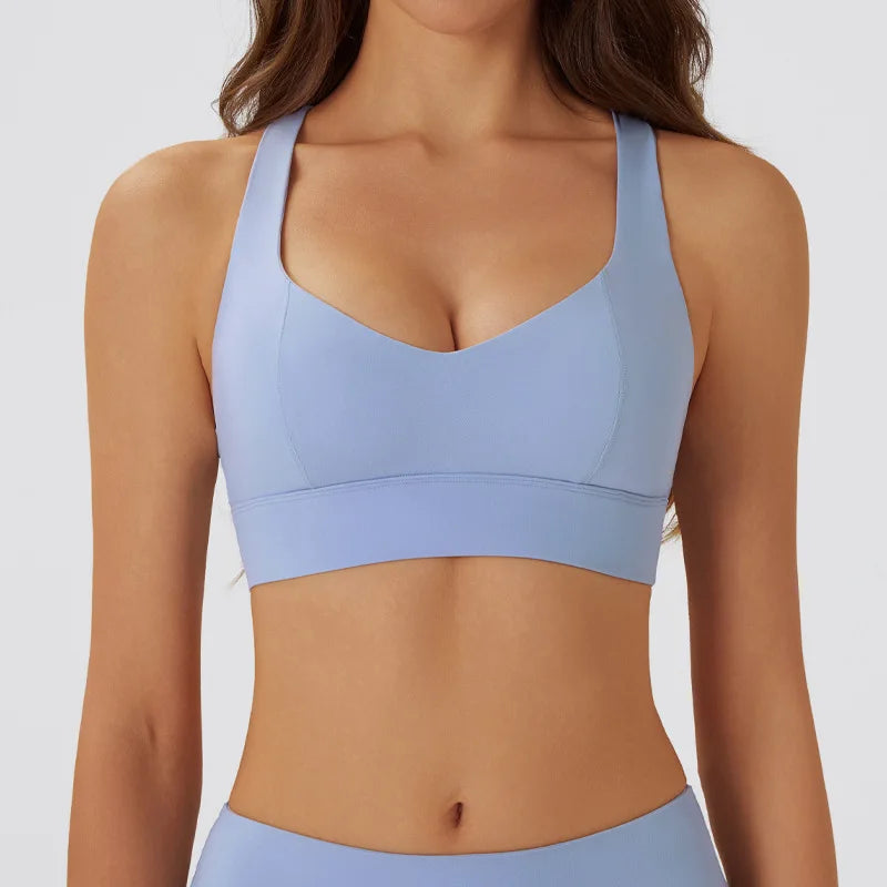 High-Support Push-Up Halter Yoga Bra Top
