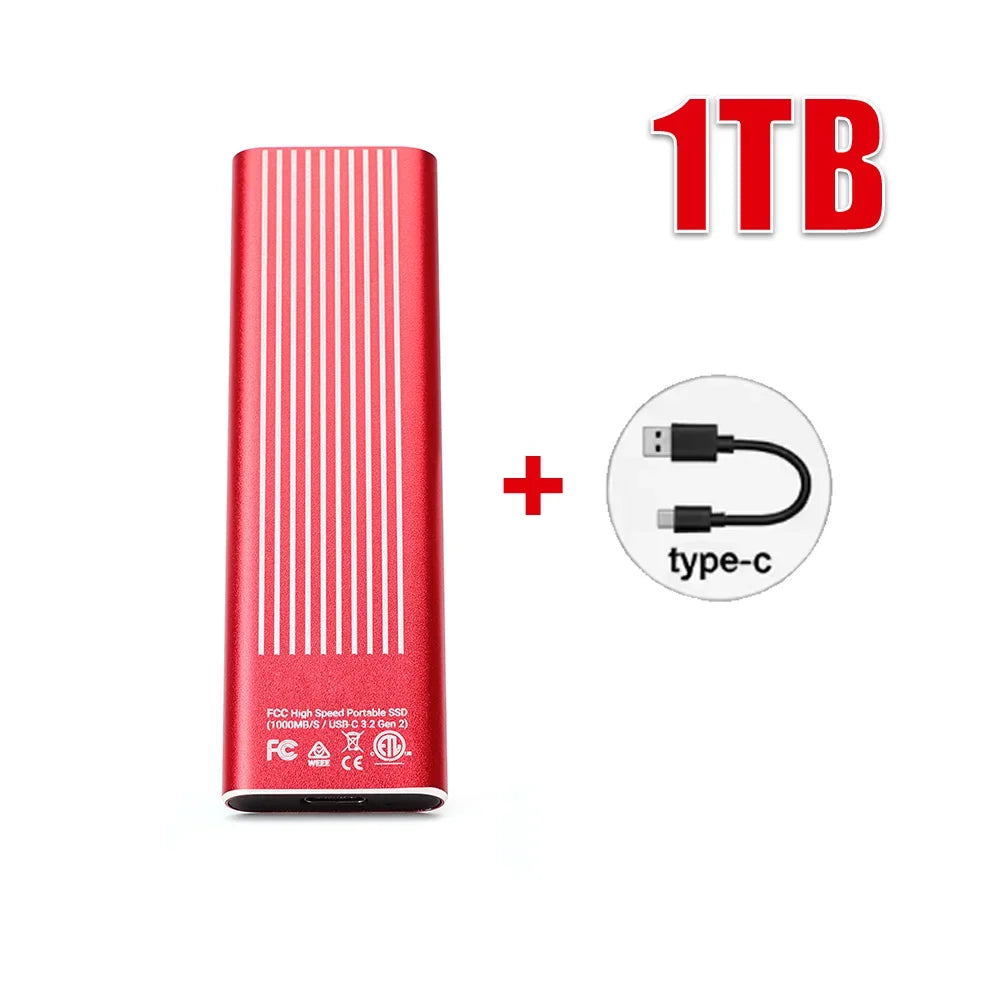 High Speed External Portable SSD 6TB 12TB Plug and Play Mobile Hard Drive Compatible with Windows IOS Android DevicesHigh Speed