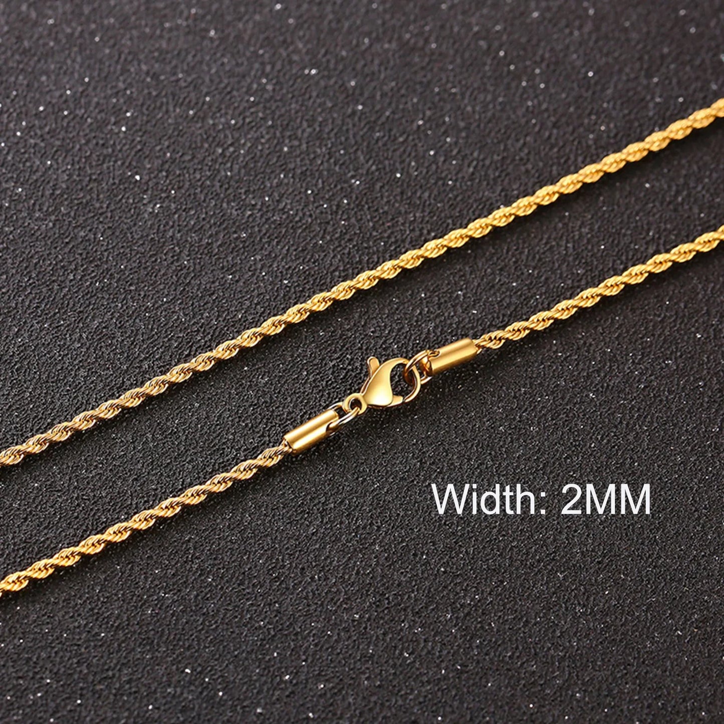3-11mm Classic Cuban Chain Necklace for, Silver Black Gold Grey Color