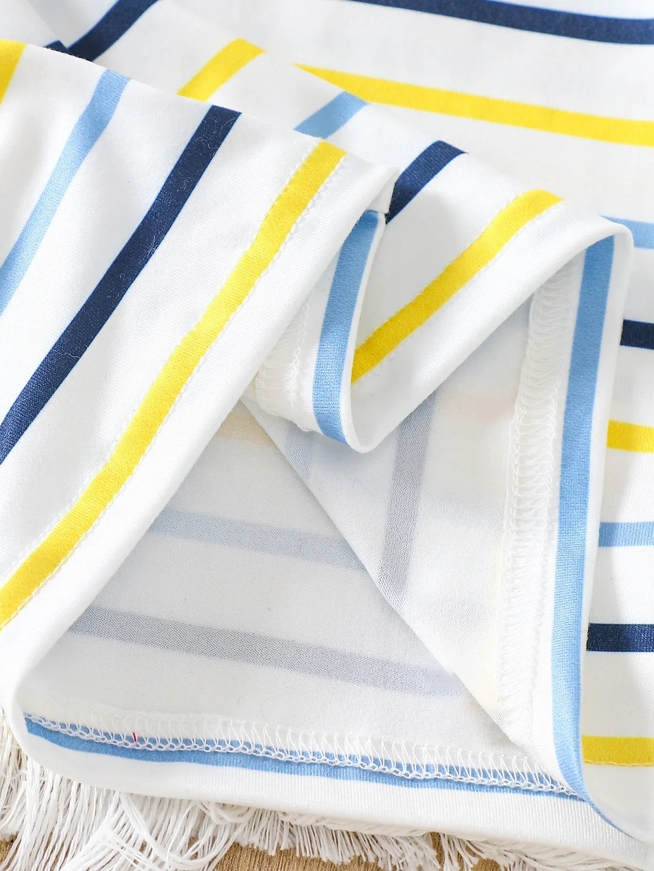 Baby Boy Striped Short-Sleeved T-Shirt + Bear Denim Overalls Shorts Set, Cute Summer Two-Piece Set, Soft and Breathable Childlike Outfit
