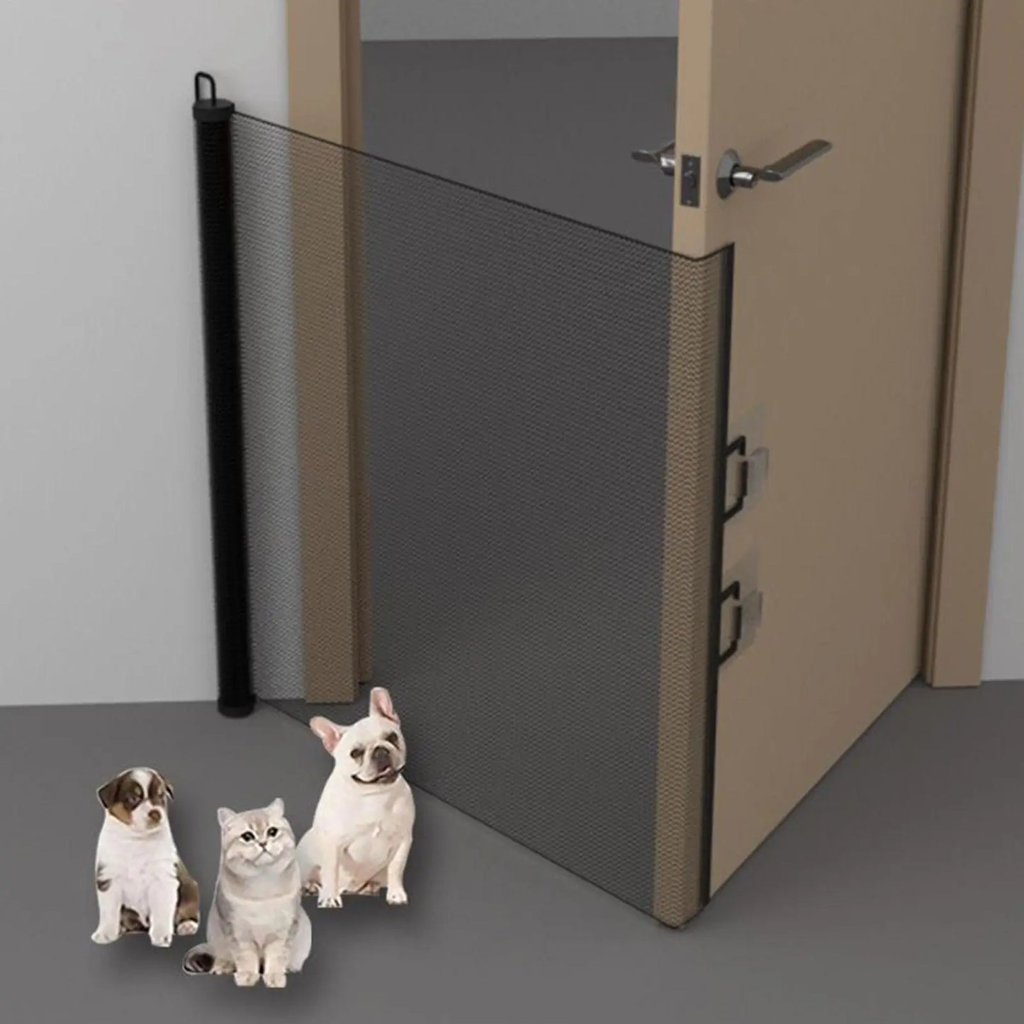 Retractable Pet Gate Dog Fence No Drill Required Mesh Cat Barrier Childproof Net Fence Cat Baffle For Indoor Staircase Patio