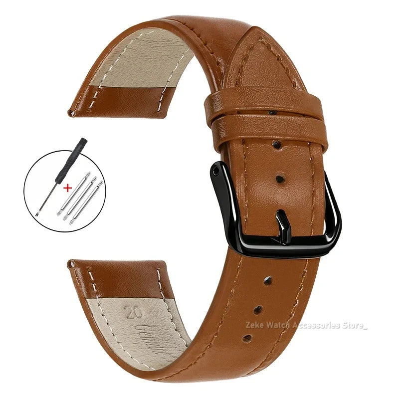 TicWatch Pro 5, Pro 3 & E3 Slim Calfskin Band, Spring Bars & Tool