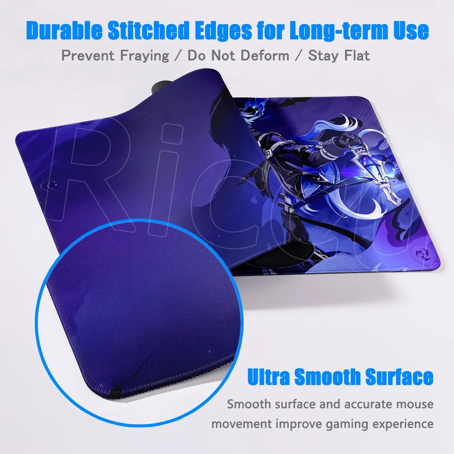 New Cool Wallpaper Genshin Impact Flins Mousepads Computer Gaming Lock Edge Laptop PC Desk Mat Natural Rubber Keyboard Mouse Pad