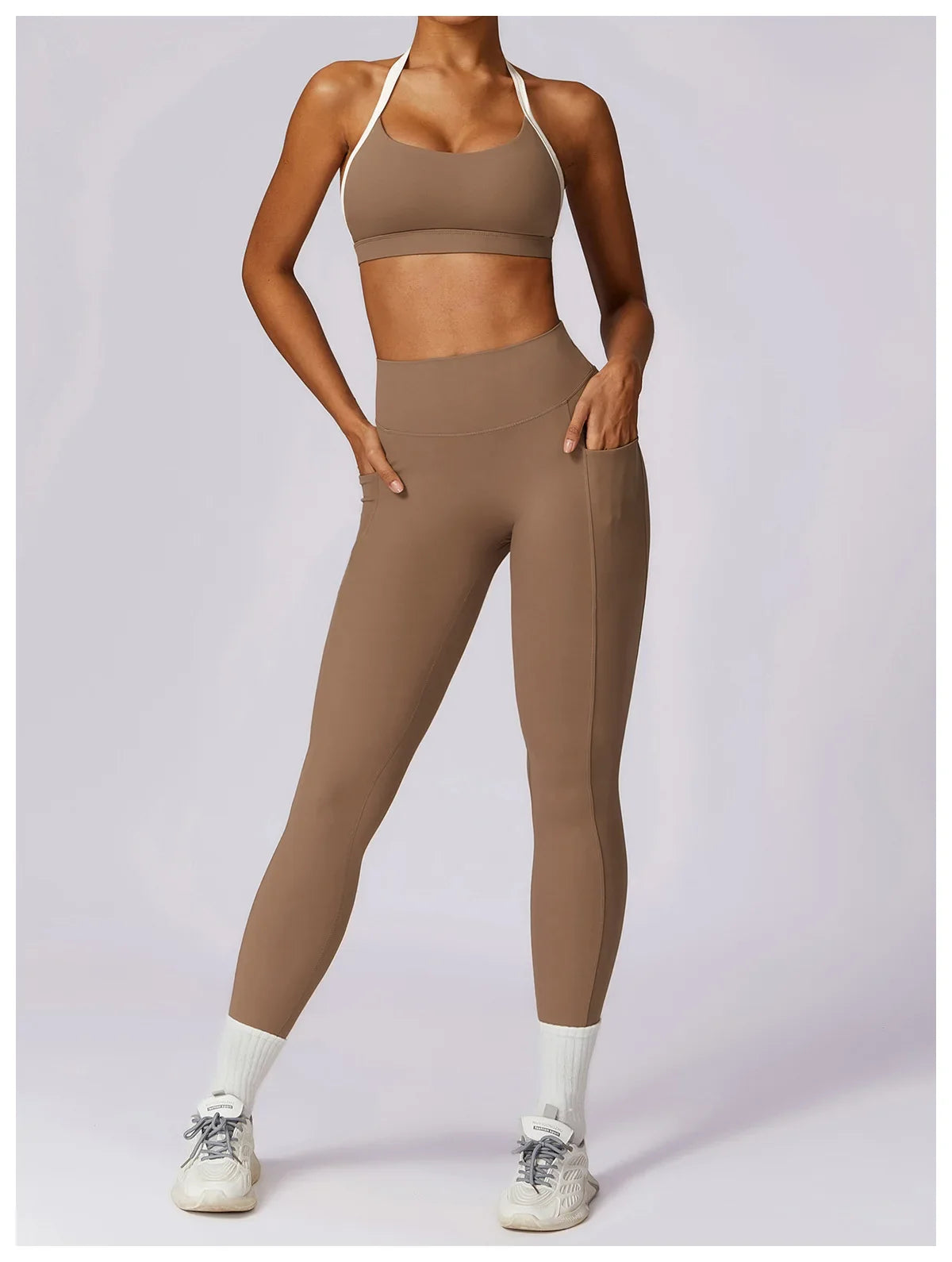 2-Piece Activewear Set – Long Sleeve Crop Top & Leggings