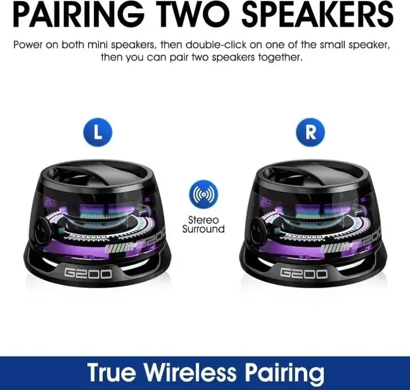 Bluetooth Wireless Mini Speaker Magnetic RGB Light Portable Sound Box BT5.3 Phone Holder Set For iPhone/Xiaomi/Huawei/PC/MacBook