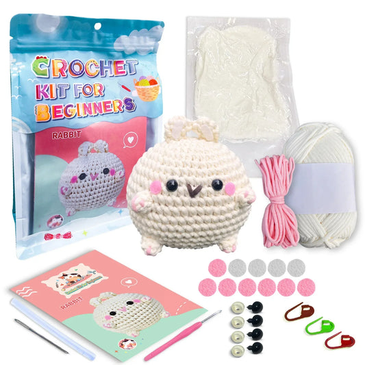 Chubby Bunny - Kit de ganchillo Kawaii para principiantes