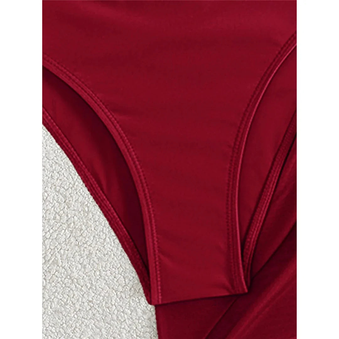 XS - L 6 Colors With Skirt Cut Out Women Swimwear Bandeau Metal Ring Bather Bathing Suit Swim One Piece Swimsuit Female K8108