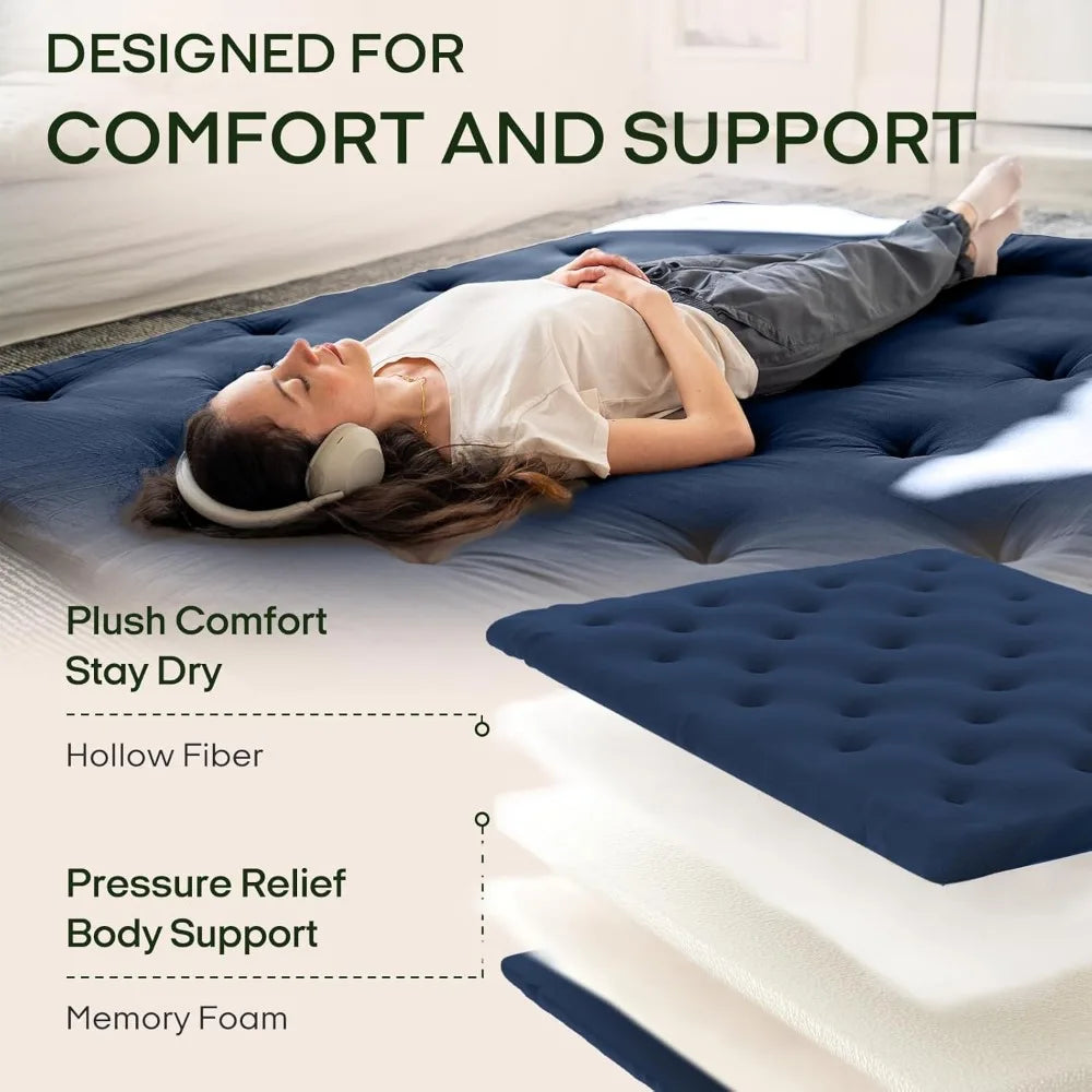 Thicken Cotton Foldable Floor Futon Mattress Twin Size Tatami Sleeping Pad Roll Up Portable Dorm Bed
