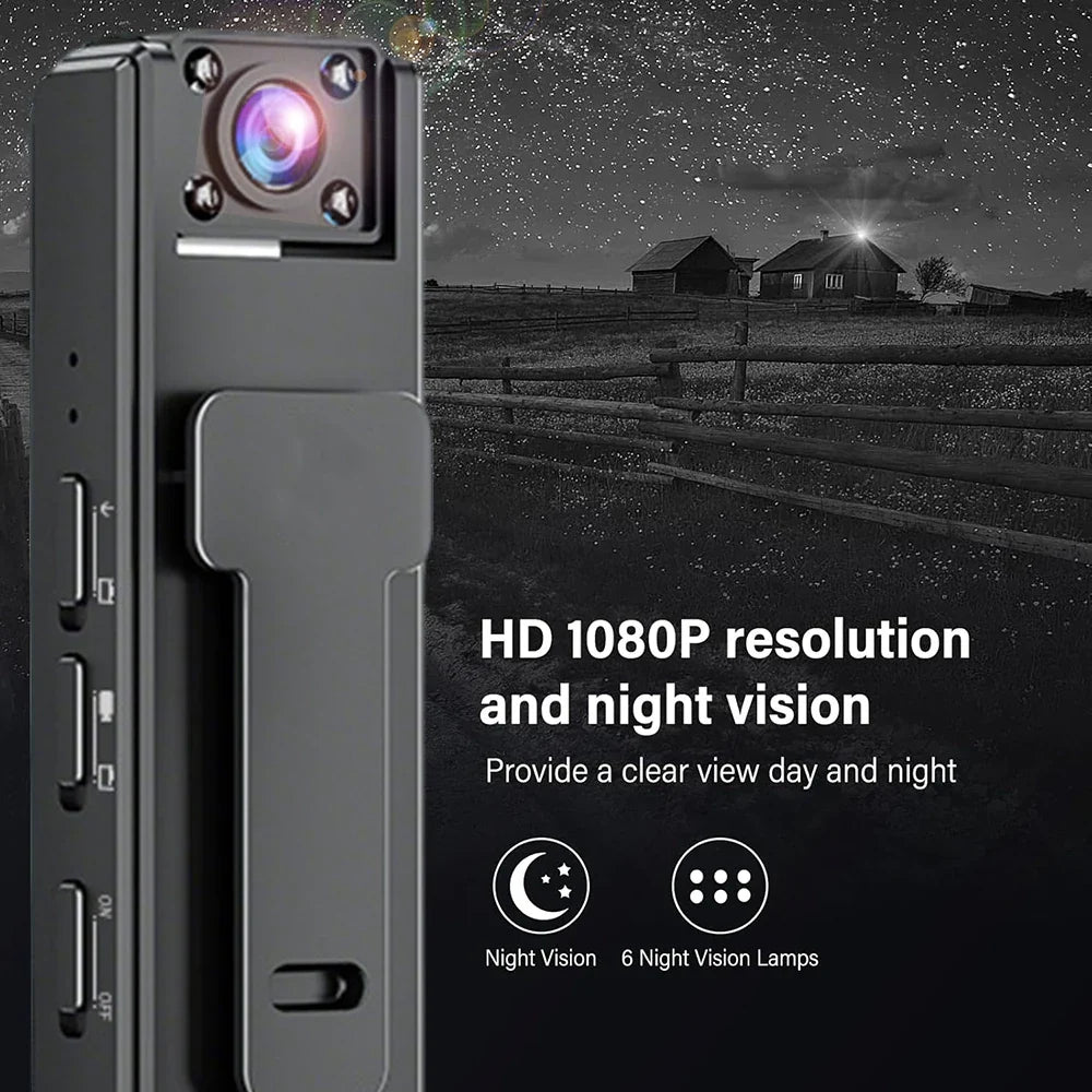 1080p Mini Body Camera Action Cam with Audio & Video Thumb Hands Free