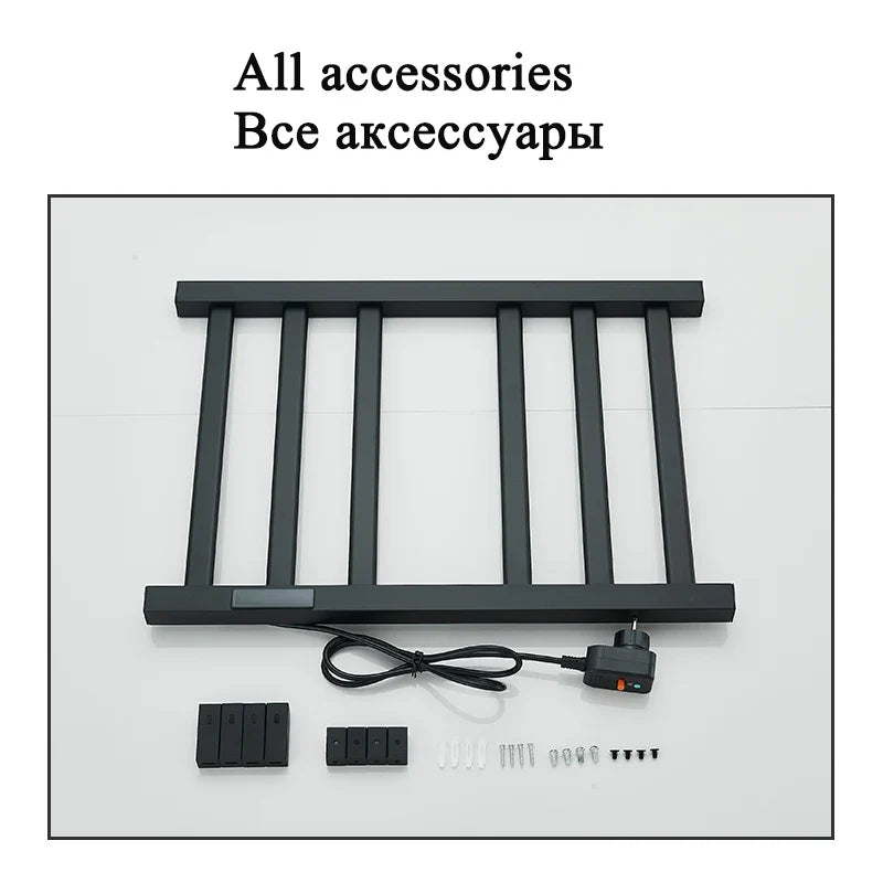 Black/White Electric Towel Rack With Digital Display Touch Temperature&Time Control Smart Heated Towel Rail Towel Warmer