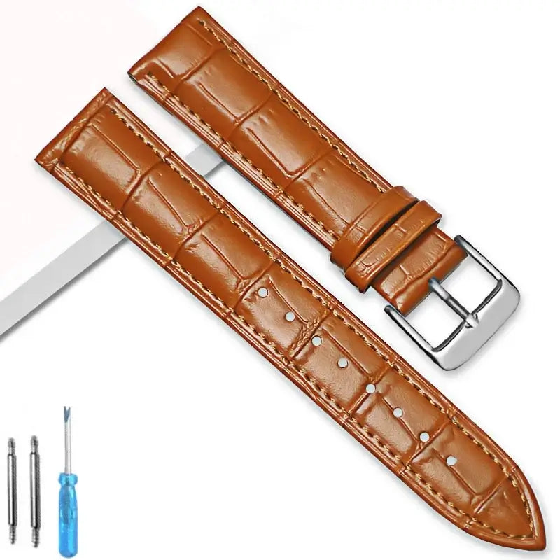 Garmin 18/20/22mm Quick Release Crocodile-Embossed Leather Buckle Band
